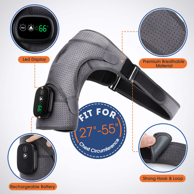 3-Speed Electric Shoulder Massager with Vibration Therapy